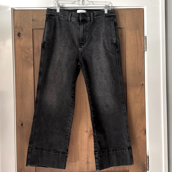 Current/Elliott 'The Wide Leg' jeans Women’s 30 black wash Carpenter pants - Picture 1 of 11
